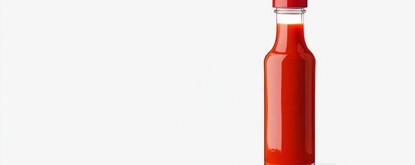 Obraz premium Red Hot Sauce Bottle Still Life on White, condiment , spice