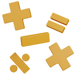 3D Rendered Math Symbols oicon 