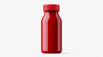 Red Juice Bottle Mockup on White, Packaging , Drink