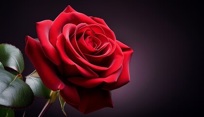 Single Deep Red Rose Flower