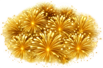 Golden fireworks isolated on a transparent background.PNG