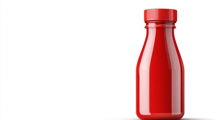 Red Sauce Bottle Isolated on White Background, condiment, ketchup