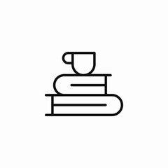 books and coffee cup icon sign vector
