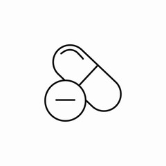 pill with minus sign icon sign vector