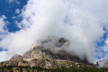 Tofana di Mezzo covered in clouds