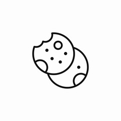 two cookies with a bite mark icon sign vector