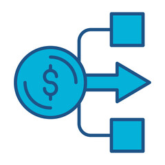 Financial Guide Icon In Blue Monochrome Flat Design, Vector Illustration