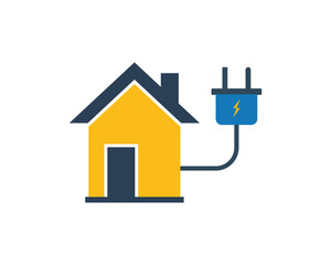 House with electric plug for energy supply