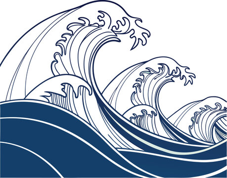 A simple black and white vector illustration of a fish in a tribal pattern, decorated with floral and water elements, for a nature-inspired tattoo design
