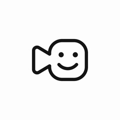 happy smiley video camera icon sign vector