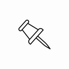 pointed drawing pin icon sign vector