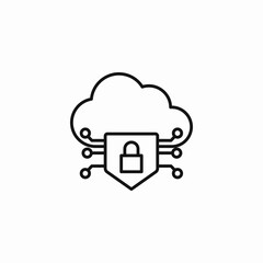 secure cloud database icon sign vector