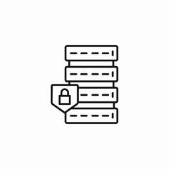 secured database lock icon sign vector