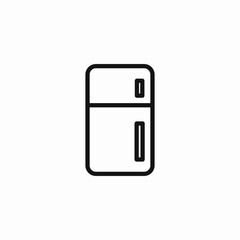 two door refrigerator icon sign vector