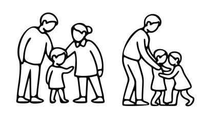 Family Moments in Illustration: A heartwarming illustration depicting a family of different generation, with an emphasis on the bond and care that family provides in their daily life.