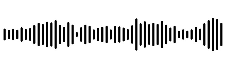 Black Digital Audio Spectrum Analyzer or Equalizer with Sound Waves. Music, Radio and Voice Audio Recording Concept. Isolated on a Transparent Background