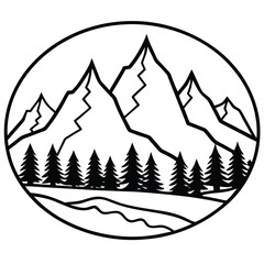 Majestic mountain landscape silhouette for outdoor adventure and nature scenes