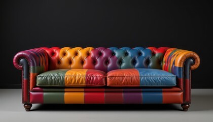 Vibrant Multicolored Vintage Style Tufted