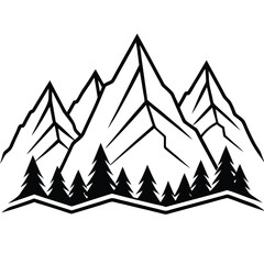 Obraz premium Majestic mountain range silhouette with a clear sky perfect for nature and adventure themes