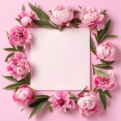 pink rose and blank card