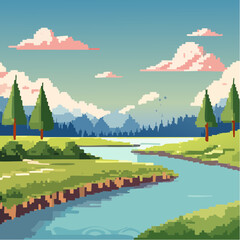 View River Pixelart 8 bit