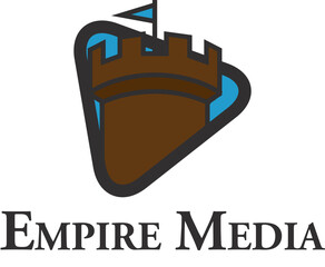 Castle tower play button media logo