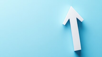 Upward arrow, growth, blue background, progress concept, business