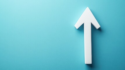 White arrow pointing up on blue background; growth concept (2)