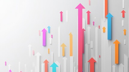 Upward trending arrows, growth chart background, success concept, business presentation