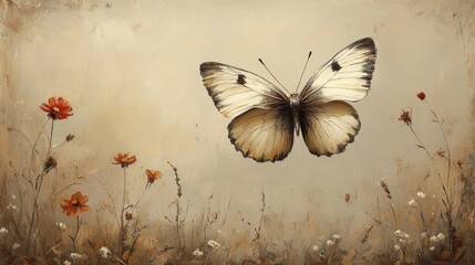 The background is soft, muted beige with gentle brushstrokes, creating a timeless and elegant composition --ar 16:9 --stylize 750 --v 6.1 Job ID: 105a44ac-4950-45dc-bb20-cea47a6b772e