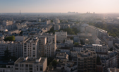 Residential area in Paris, top view