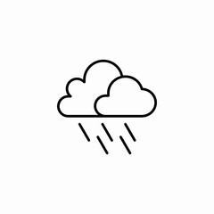 two raining clouds icon sign vector