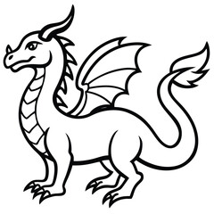 Majestic mythical dragon creature in a dynamic fantasy illustration