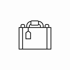 briefcase with tag icon sign vector