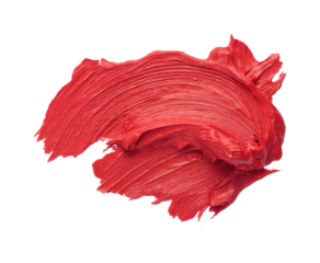 Bold red paint stroke on PNG, isolated on transparent background