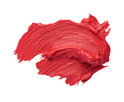 Bold red paint stroke on PNG, isolated on transparent background