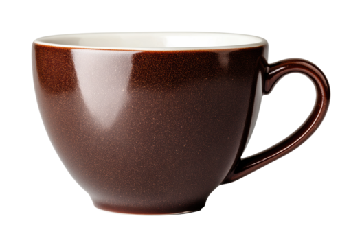 Sipping coffee in a cozy brown cup inviting still life PNG, isolated on transparent background