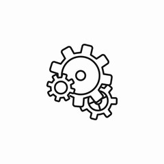 gears working together icon sign vector