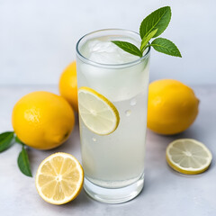 Cold lemonade with lime & lemons