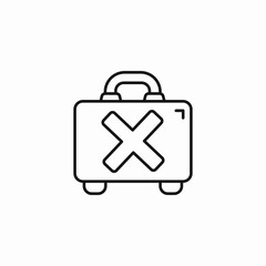 prohibited luggage item icon sign vector
