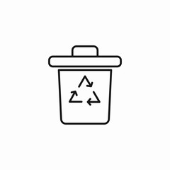 recycling trash can icon sign vector