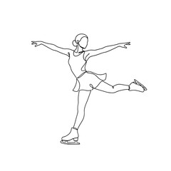 Female figure skater performing a graceful pose on ice  