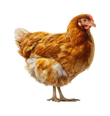 Chicken walking in white animal nature PNG, isolated on transparent background