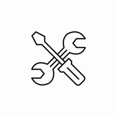 wrench and screwdriver icon sign vector