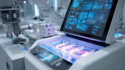 Advanced laboratory research with robotic equipment and digital interface