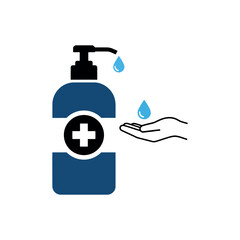 Obraz premium Hand sanitizer bottle with drop