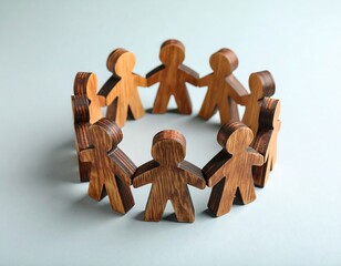 Wooden figures in a circle