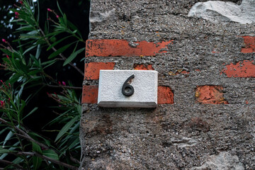 European style house number 6 (six) stone tile