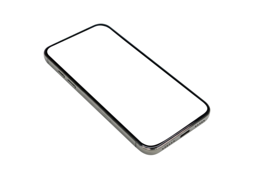 Modern smartphone with blank transparent screen isolated on transparent background, perfect for app design mockups - Powered by Adobe
