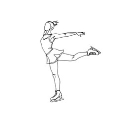 Female figure skater performing a graceful pose on ice  